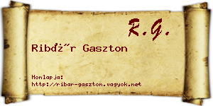 Ribár Gaszton névjegykártya